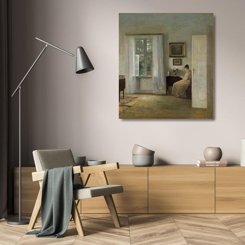 "The Reader" par Carl Holsøe - Art mural sur toile tendue avec châssis, H 24 po x l 17 po