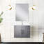 Meuble-lavabo simple gris foncé - 24 po L 22 po x P 22 po, comptoir en marbre de culture, 18 miroirs, robuste pour la salle de bain-121054712