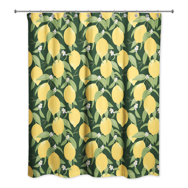 Alondria Floral Shower Curtain, Green
