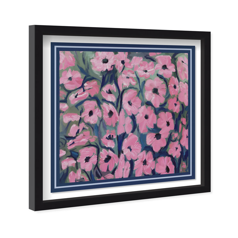 Night Blooms Shadowbox Abstract Print by Oliver Gal, Black Frame, 12 x 12, 31.5"H x 31.5"W, Black Shadowbox