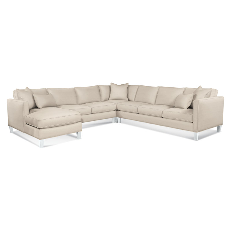 Sectional, Brown Geometric, 0456-33, Left Hand Facing, Frost White