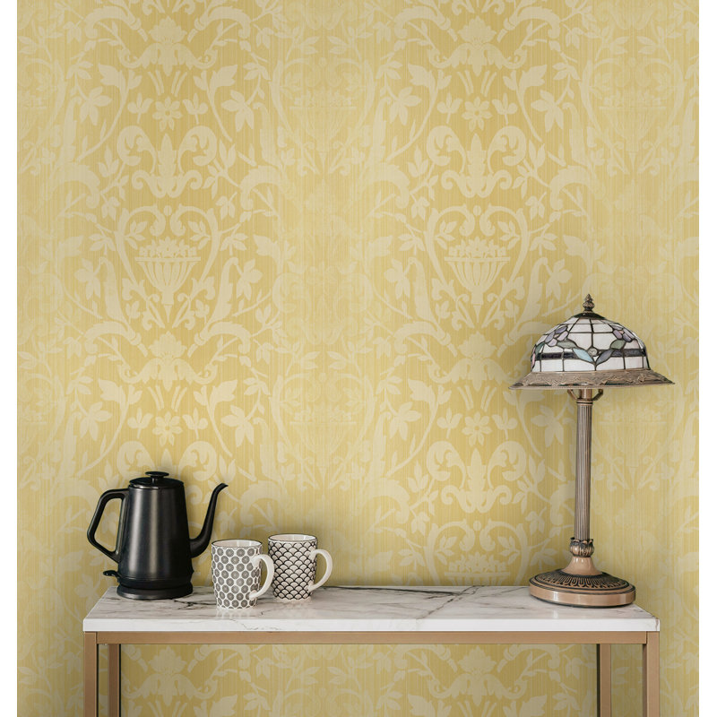 Papier peint damassé non tissé Seabrook Designs, Miel