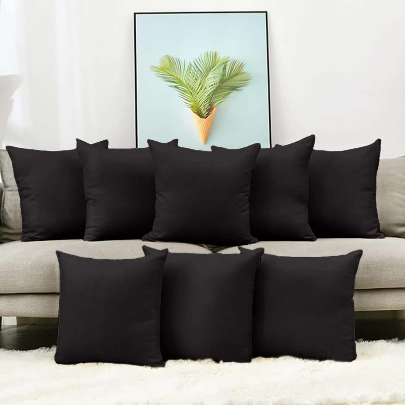 Aldino Square Throw Cushion Pad, Black