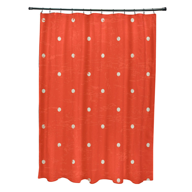 Rideau de douche simple à motif floral Wally, Orangé