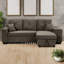 Divan-lit modulaire réversible Canapé-lit convertible en forme de L Canapé-lit d'angle avec méridienne de rangement Hande-570876016
