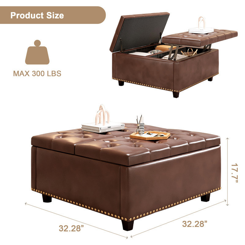 Table basse Meriden, Brun