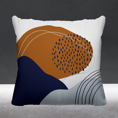 Cyn Mid-Century Abstract Indoor/Outdoor Throw Pillow