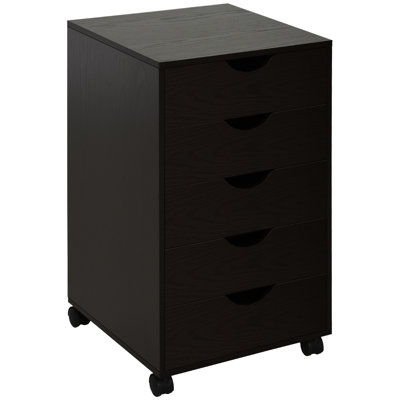 Classeur brun à 5 tiroirs avec accès facile - Rangement pratique pour le bureau et la maison