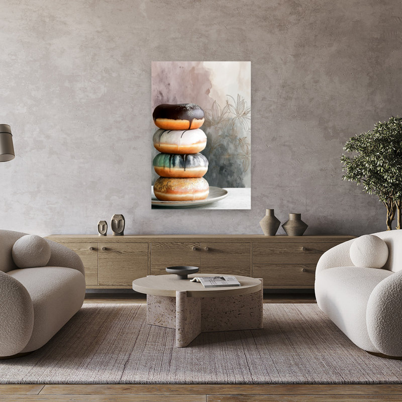 Art mural moderne et élégant, «Sweet Donut Stack», H 48 po x l 32 po
