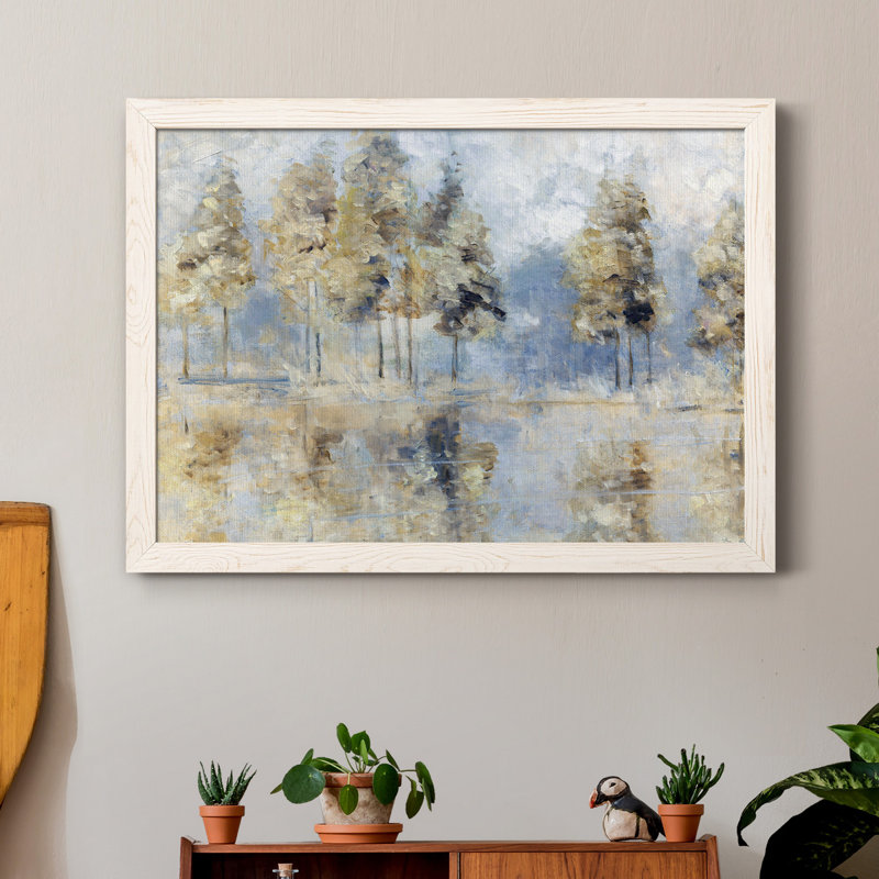 «Blue Golden Forest», reproduction d'art sur toile encadrée, H 37,5 po x l 27,5 po x P 1,5 po, Toile blanche encadrée