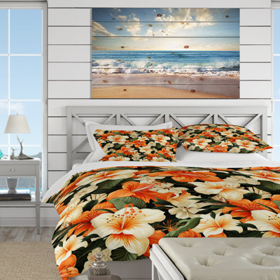 Papaya Dreams Tropical Pattern III Duvet Cover