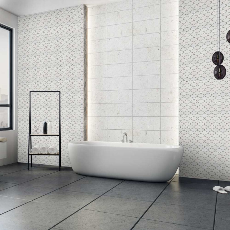Carreau de mosaïque en porcelaine 12 po x 12 po Stately