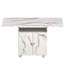 Table pliante 47 po avec armoire, style marbre blanc, multifonctionnelle pour la table de salle de bain compacte, 47 po, finition, tablettes de rangement