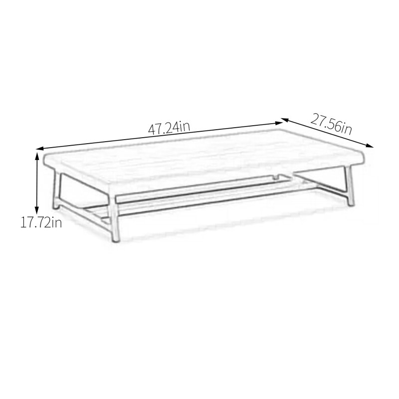 Volanda Rectangular Aluminum Outdoor Coffee Table