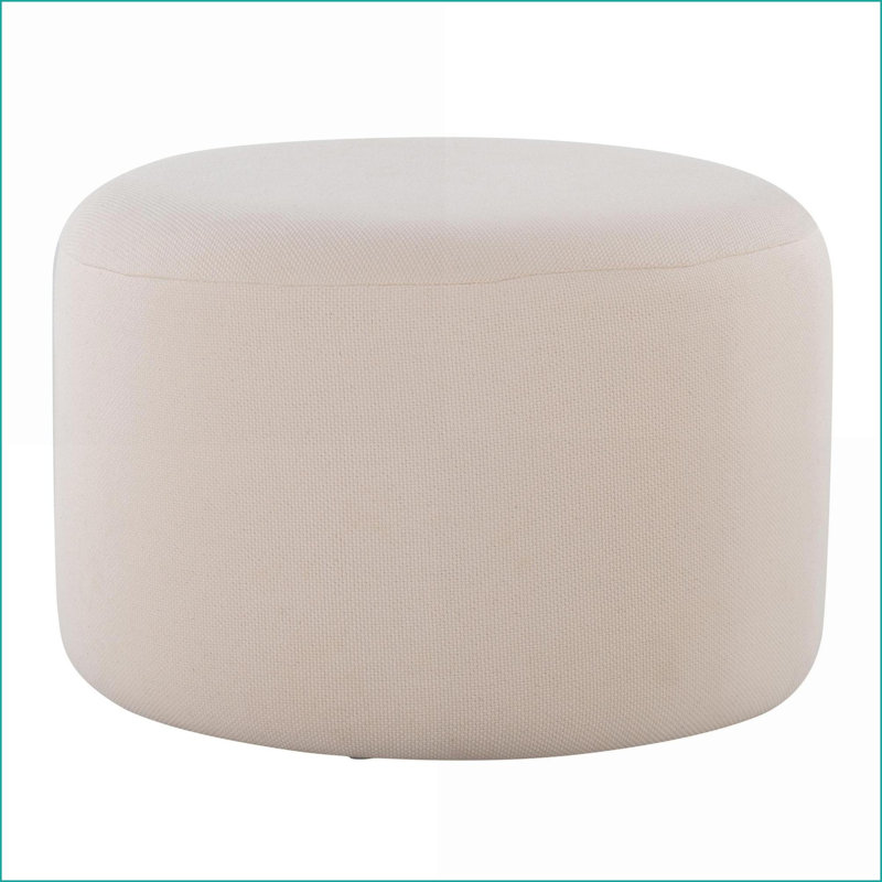 Repose-pieds grand rond multi-usage, tissu beige tricoté contemporain par LumiSource | Beige | Tissu