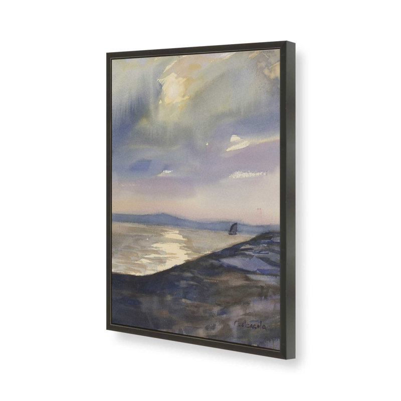 «Evening Sail» par Stephen Calcasola, reproduction d'art sur toile, H 30 po x l 20 po, Noir