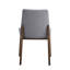 Finition noyer, chaises d'appoint 2, siège et dossier rembourrés en tissu gris
