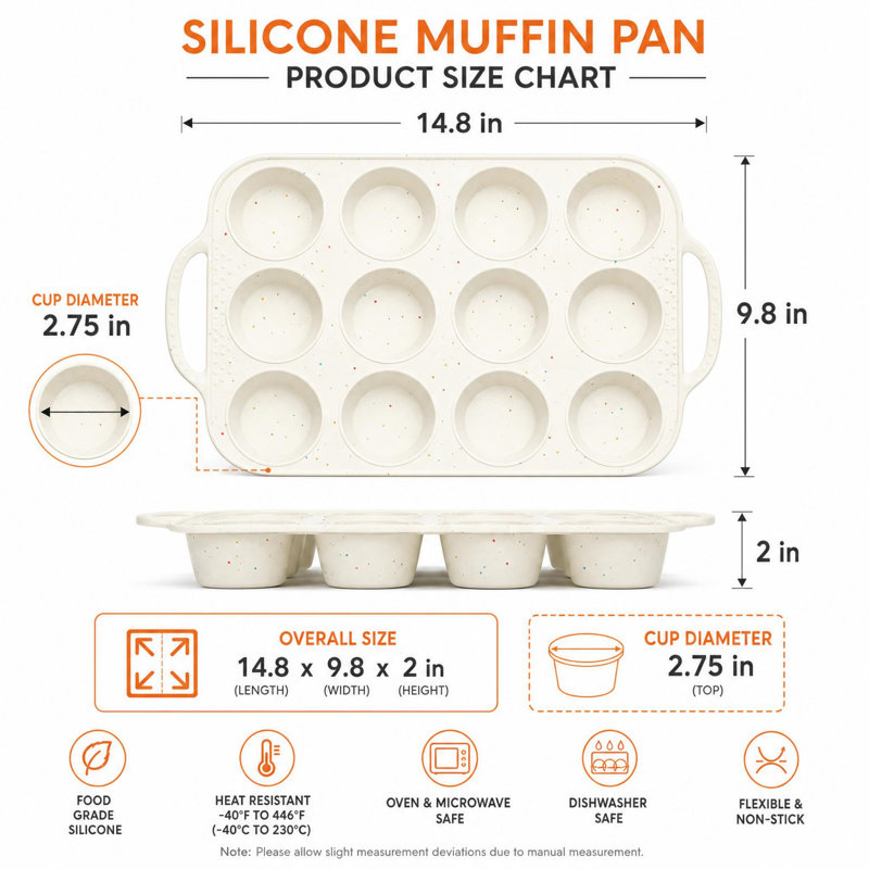 Moule à muffins, ensemble de 12 tasses, moule à petits gâteaux en silicone avec cadre en métal pour muffins
