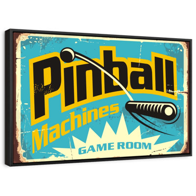 Impression sur toile Pinball Machine Game Room