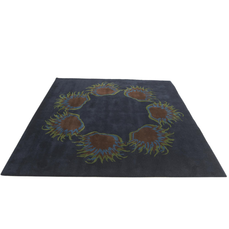 Tapis carré bleu marine Otto