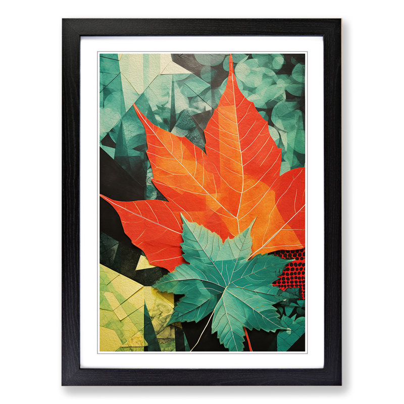 Ivy Leaf Constructivism Art - Framed Print, 34cm H x 25cm W x 2cm D, Black