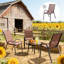 Ensemble de 4 chaises de jardin empilables, structure en acier thermolaqué avec dossier confortable et assise respirante en maille.