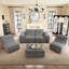 Ensemble de canapé modulaire moderne en chenille de 143,7 po - Canapé modulaire capitonné avec repose-pieds, méridienne et chaise d'appoint, siège profond, sans assemblage-200785306