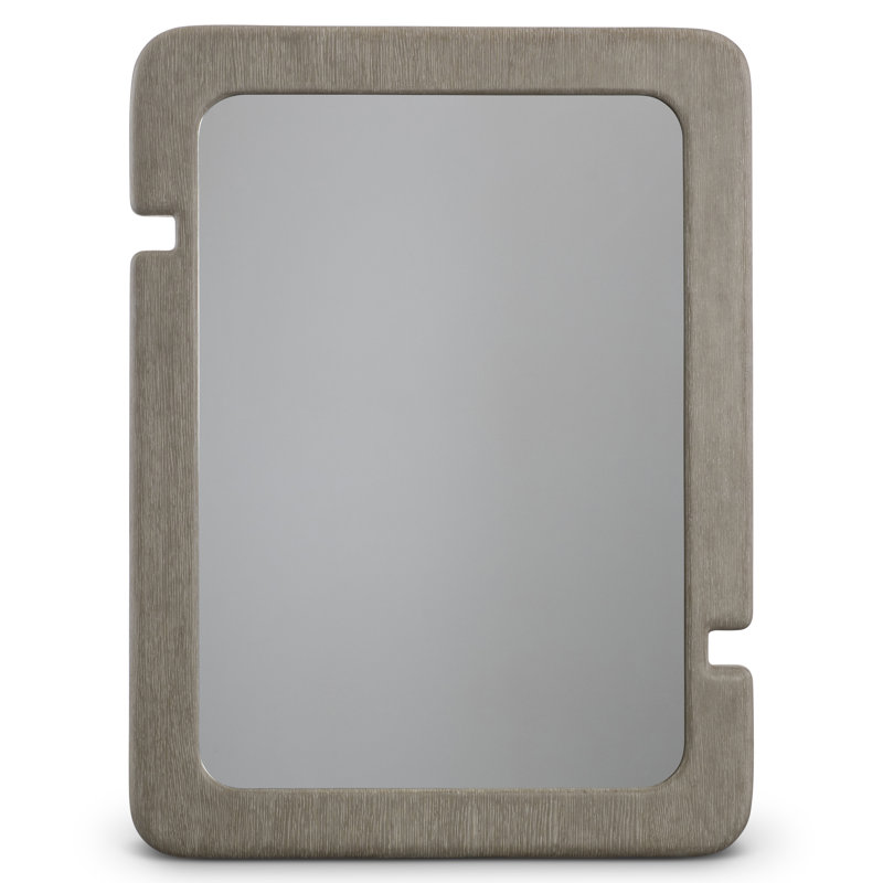 Clay Finish Rectangular Woodgrain Wall Mirror