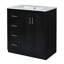 Ensemble de meuble-lavabo 30 po avec lavabo en céramique, armoire de rangement en bois massif, ensemble de meuble-lavabo autoportant avec 3 tiroirs et portes à fermeture douce