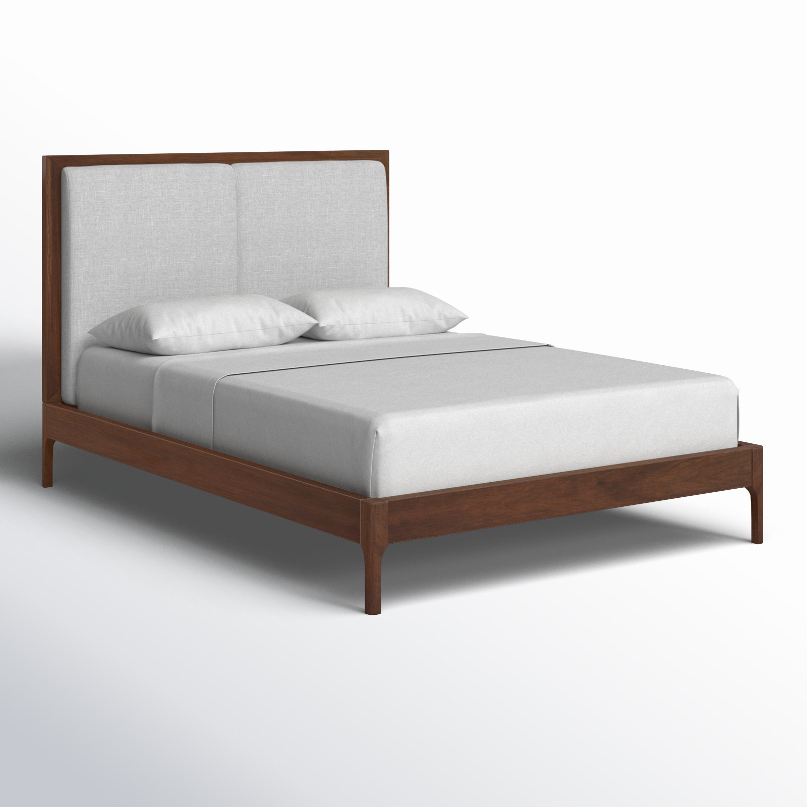 Chisa Upholstered Bed, Queen, Walnut