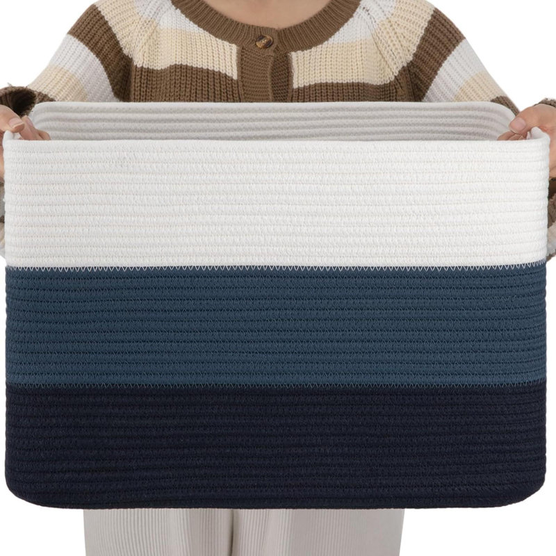 Dovecove Fabric Decorative Basket, Blue, 50