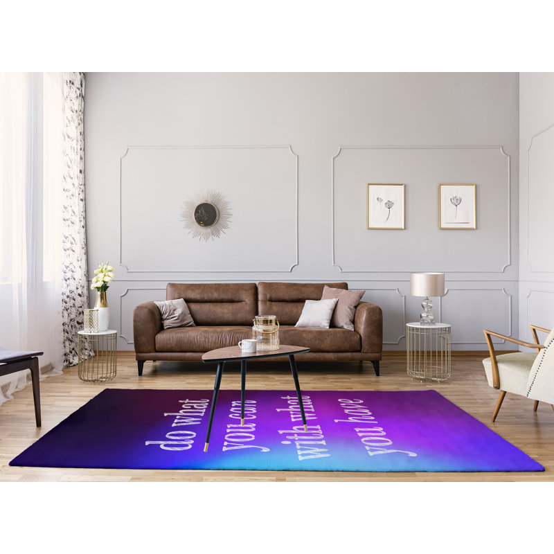 Arrière-plan multicolore faire ce que vous pouvez citer tapis de poly-chenille, Rectangle 5 pi x 7 pi