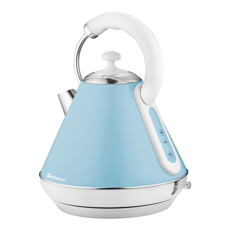 SQ Professional Dainty 1.8L Stainless Steel Electric Tea Kettle, Blue
