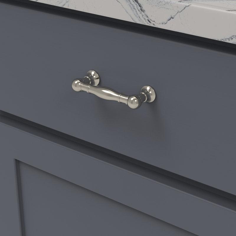 Fuller Collection Handle Pull - Traditional Hardware for Drawers & Cabinets, 3", Polished Nickel