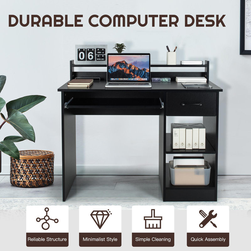 Halya Computer Desk, Black