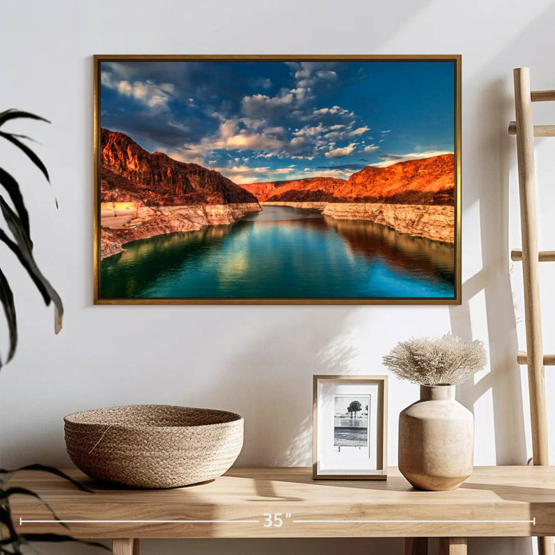 Hoover Dam, Lakeside Mountain, Cadre flottant doré, 25 po x 17 po