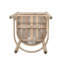 Tabouret de bar d'extérieur en bois au fini blanc clair avec coussin beige, ensemble de 2-973075205