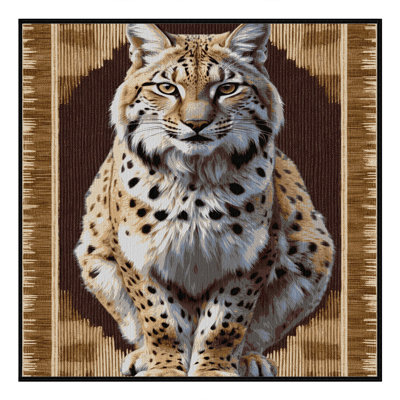 Washable Carpathian Lynx Big Cats Area Rug
