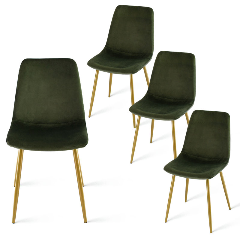 Chaise d'appoint en velours Heffron, Vert sauge
