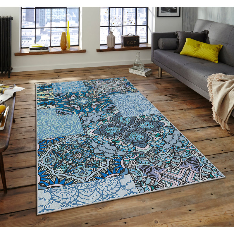 Luxurious Area Rug, 100% Polyester, 5.9 x 9.2 Feet | 740 g/m² Weight, Non-Slip Felt Dot Underside, Easy Clean Velvet Fabric, 0.08 in Pile Height | Machine Washable, Perfect for Living Room & Bedroom Décor