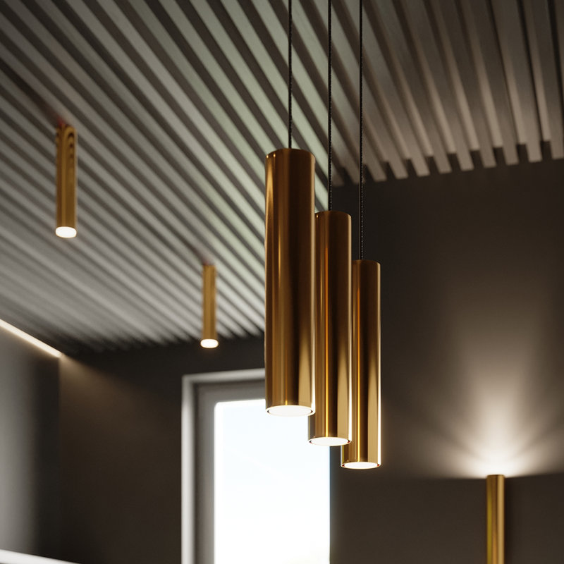 Lagos 1 - Light Cylinder Pendant, Gold