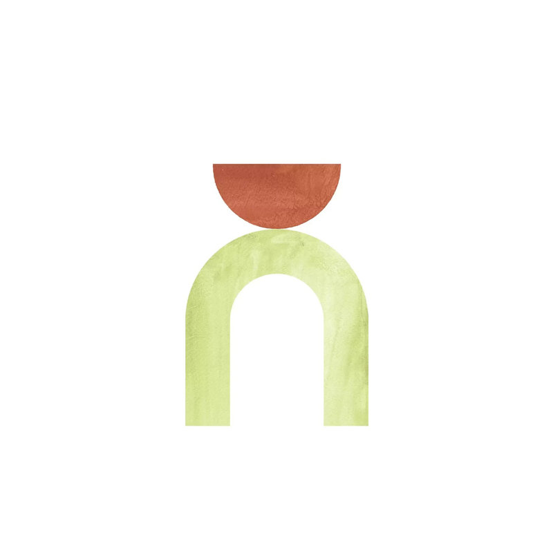 Mid Century Modern Shapes by Whales Way - Painting on Canvas, 30.48cm H x 20.32cm W x 1.91cm D, Wrapped Canvas