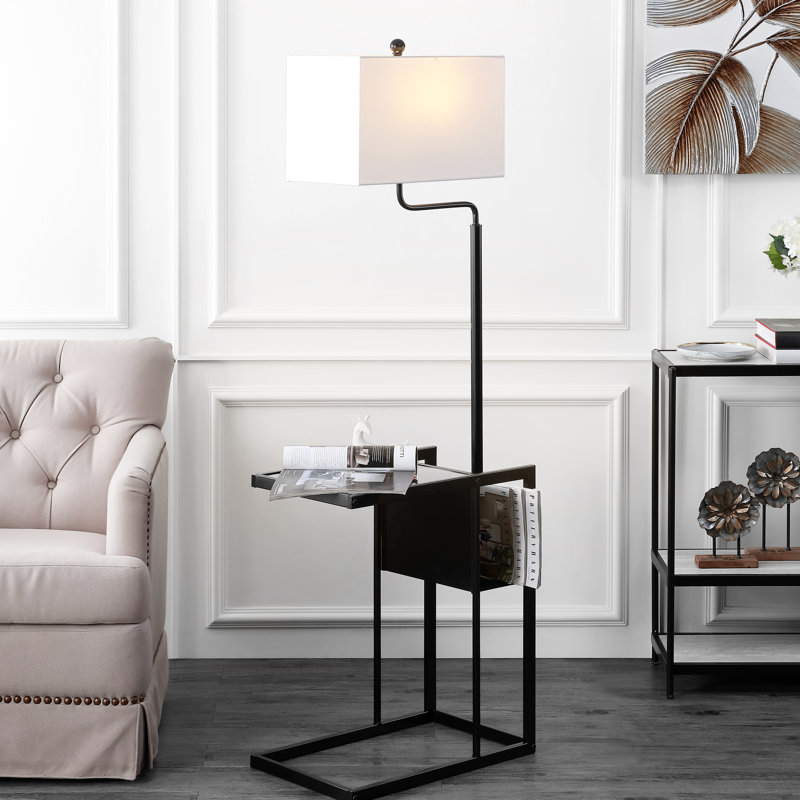 Vidrio 59'' Black Tray Table Floor Lamp