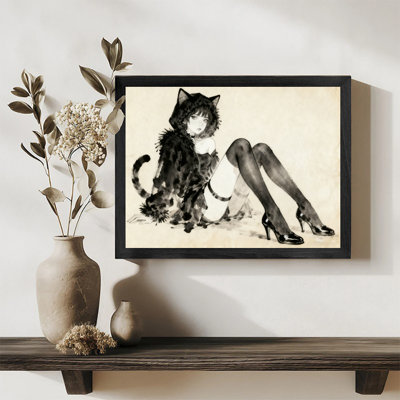 Reproduction d'art encadrée noire, encadrée et ludique