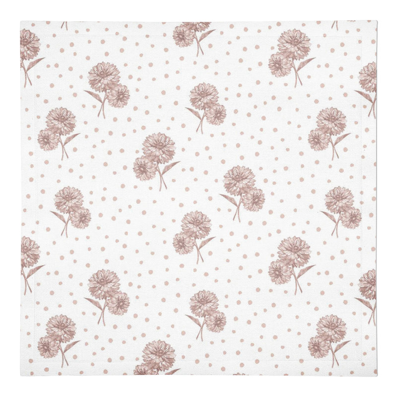 Serviette de table rectangulaire à pois, Rose