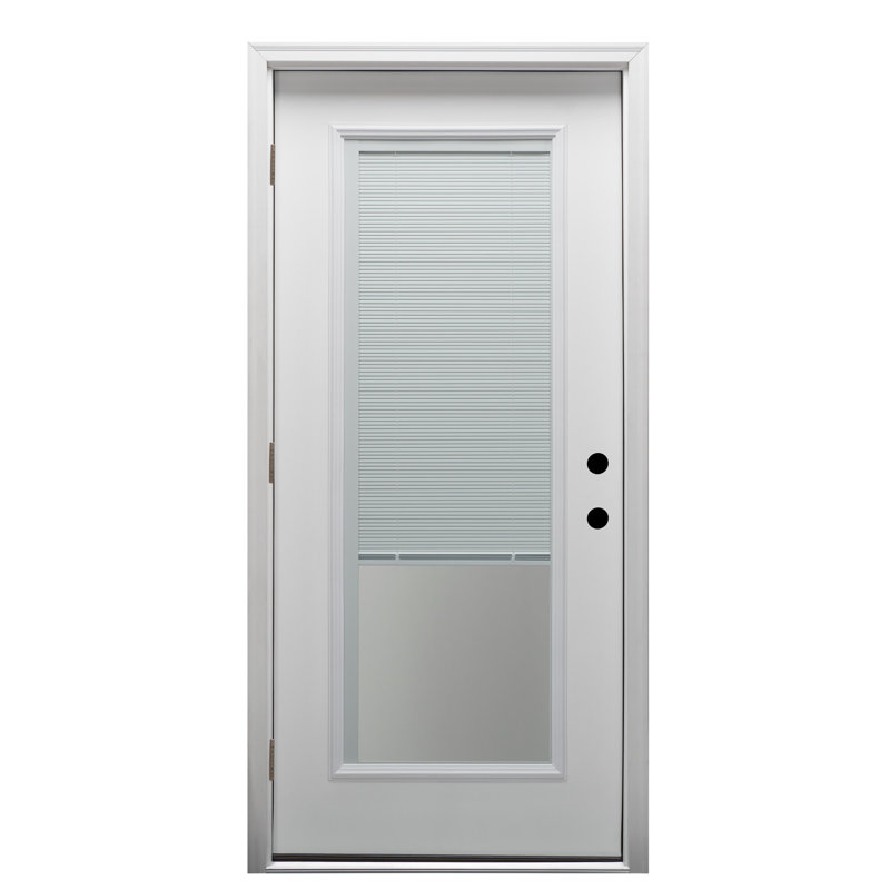 Porte d'entrée avant en fibre de verre Smooth, Côté droit / vers l'extérieur, H 80 po x l 32 po x P 1,75 po, 4,56 po