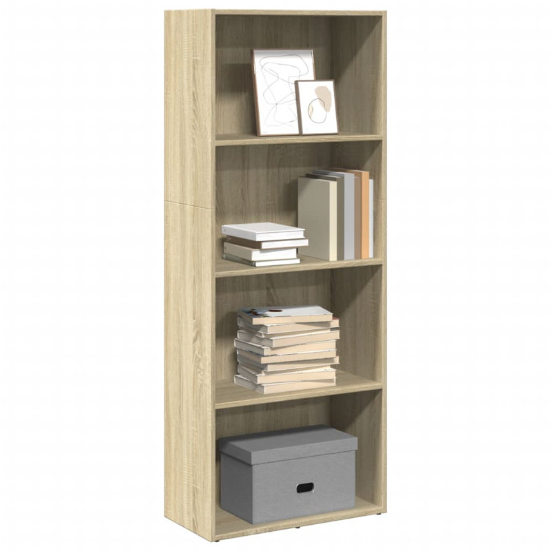 Analuisa Bookcase, (3 Shelves) 152cm H x 60cm W x 30cm D, Sonoma Oak