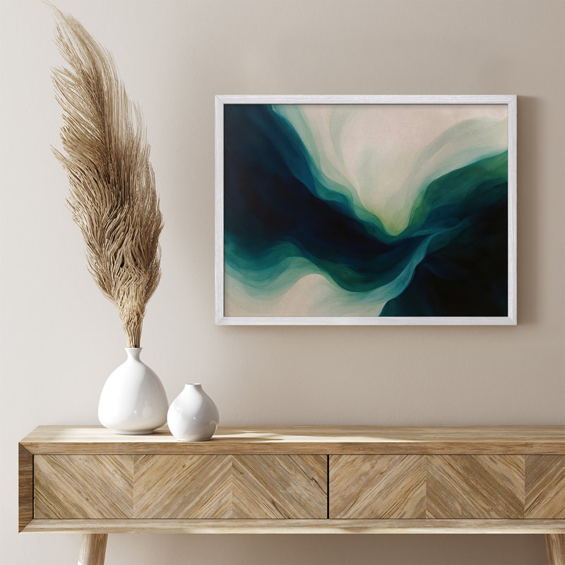 Reproduction d'art encadrée abstraite pour décoration intérieure moderne - 11 po x 14 po, H 11 po x l 14 po, Blanc