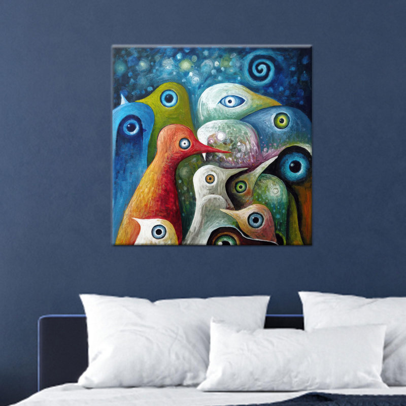 Abstrait, reproduction d'art sur toile, 1P, encadré blanc, H: 63,1 po x l: 63,1 po