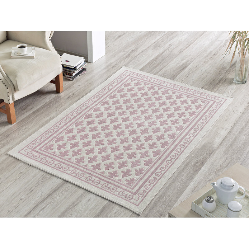 Allaire Cotton Oriental Indoor Rug, Rectangle 4' x 6'